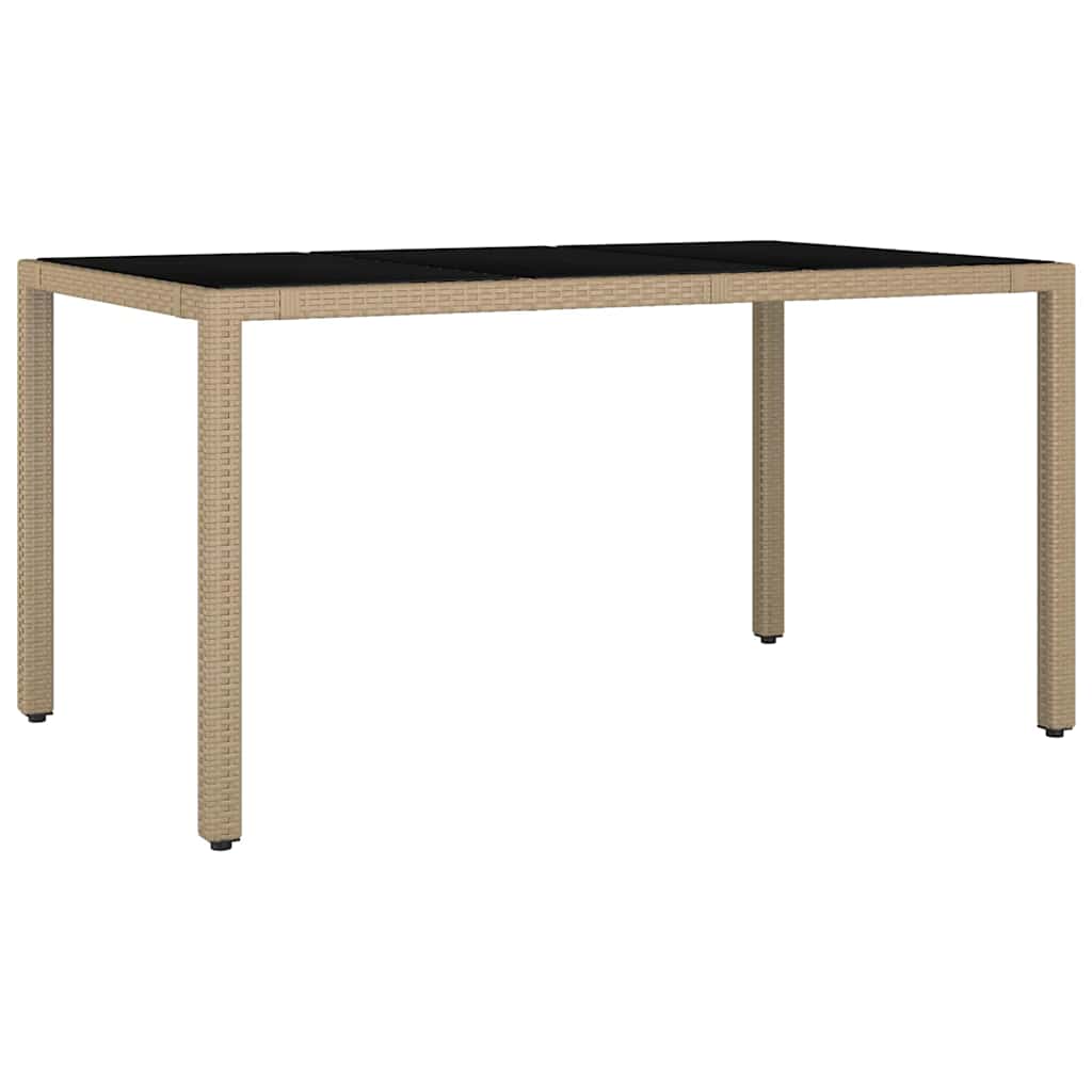 Set da Pranzo per Giardino 7 pz Beige polyrattan