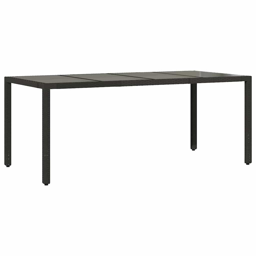 Set da Pranzo per Giardino 7 pz Nero polyrattan