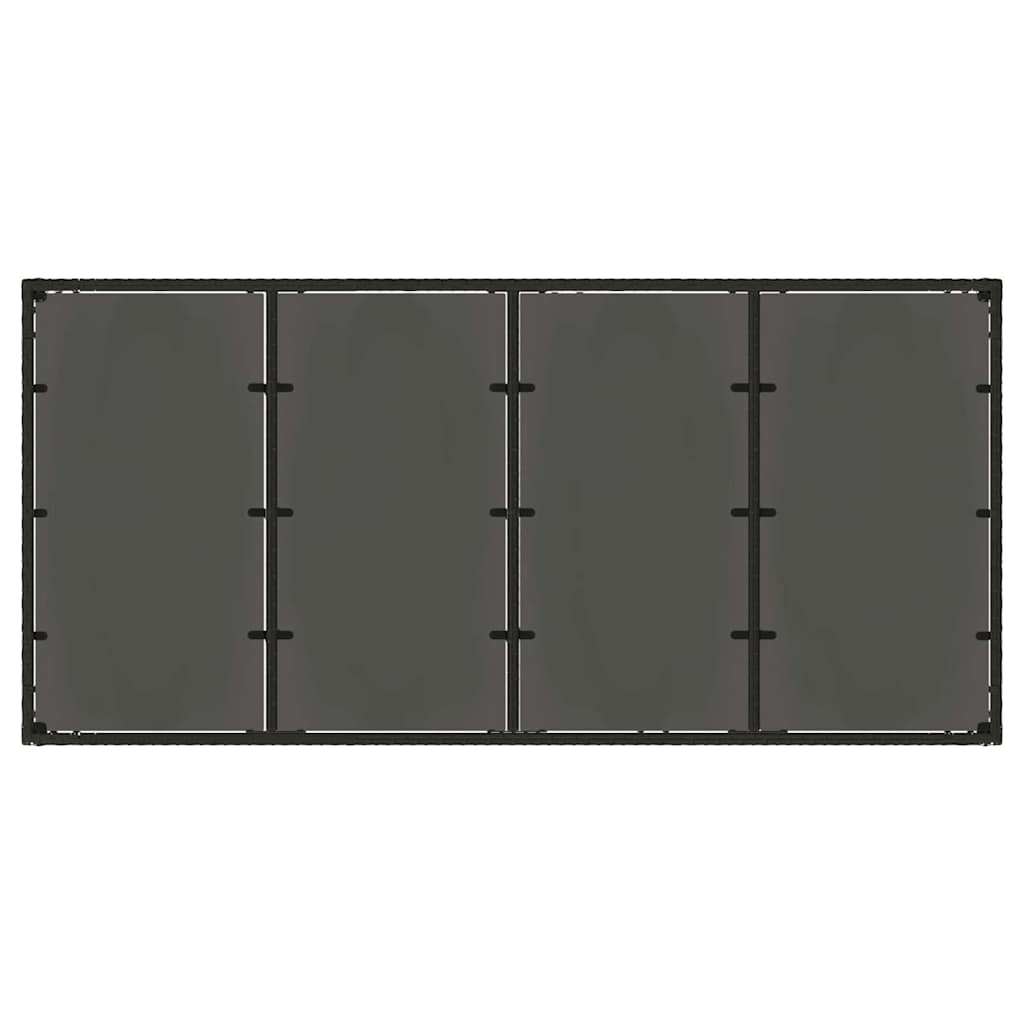 Set da Pranzo per Giardino 7 pz Nero polyrattan