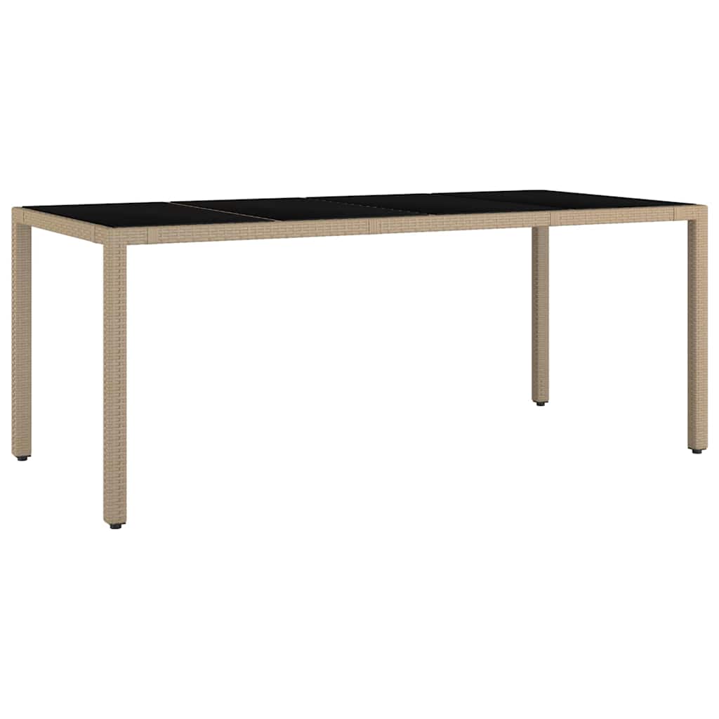 Set da Pranzo per Giardino 7 pz Beige polyrattan