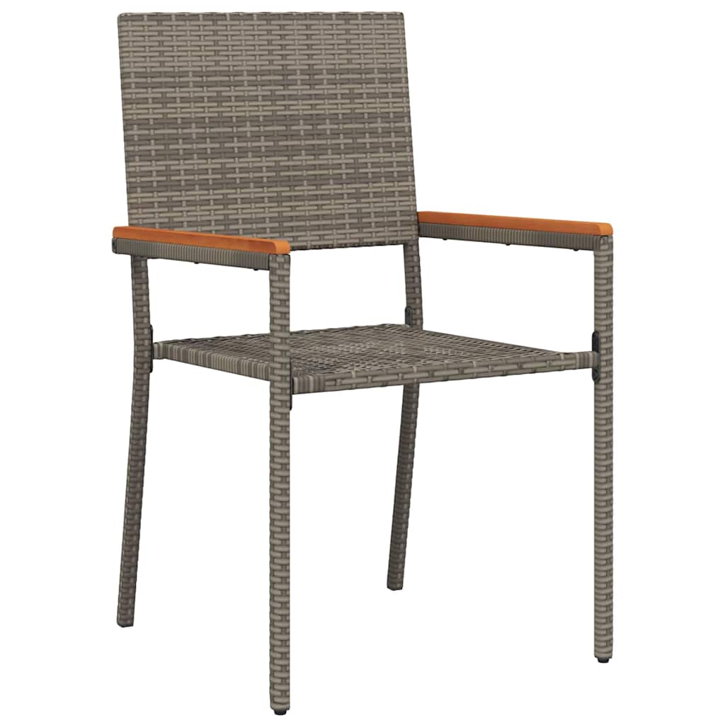 Set da Pranzo per Giardino 5 pz Grigio polyrattan