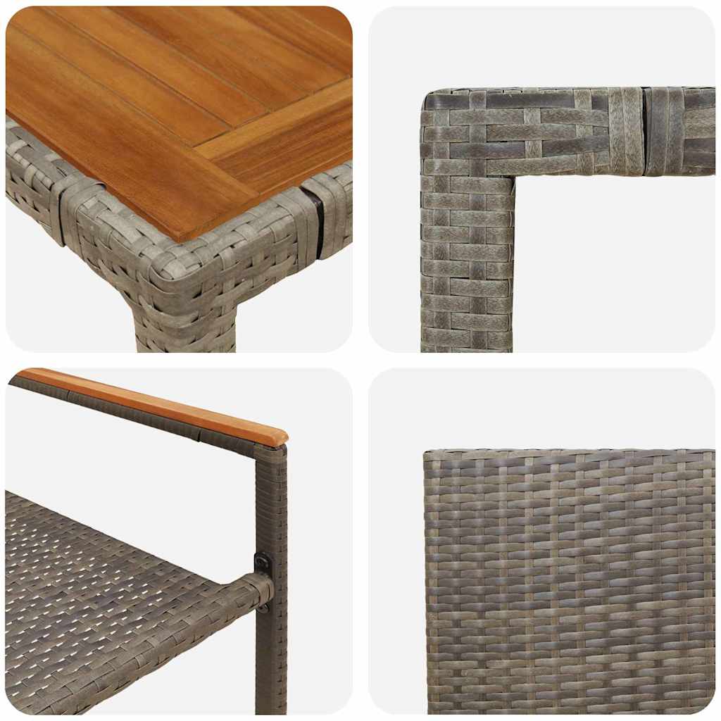 Set da Pranzo per Giardino 5 pz Grigio polyrattan