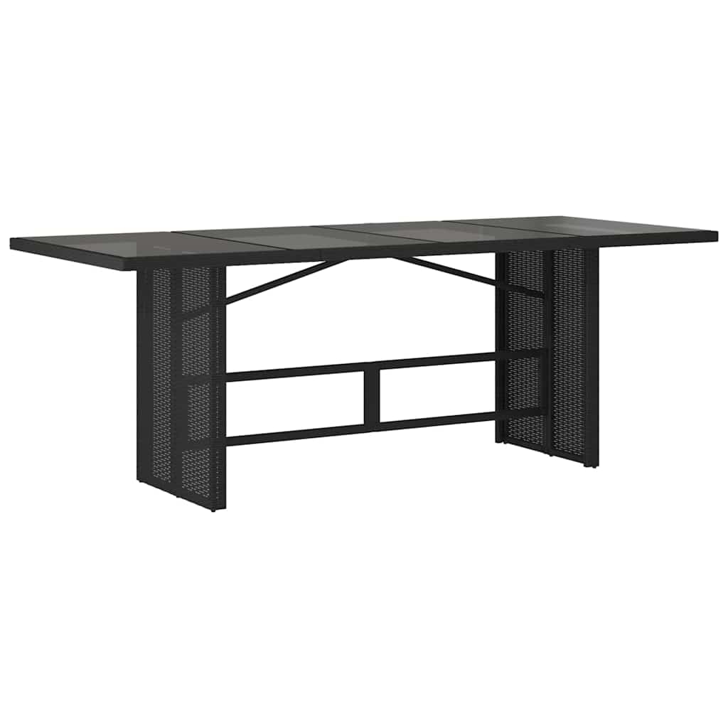 Set da Pranzo per Giardino 7 pz Nero polyrattan