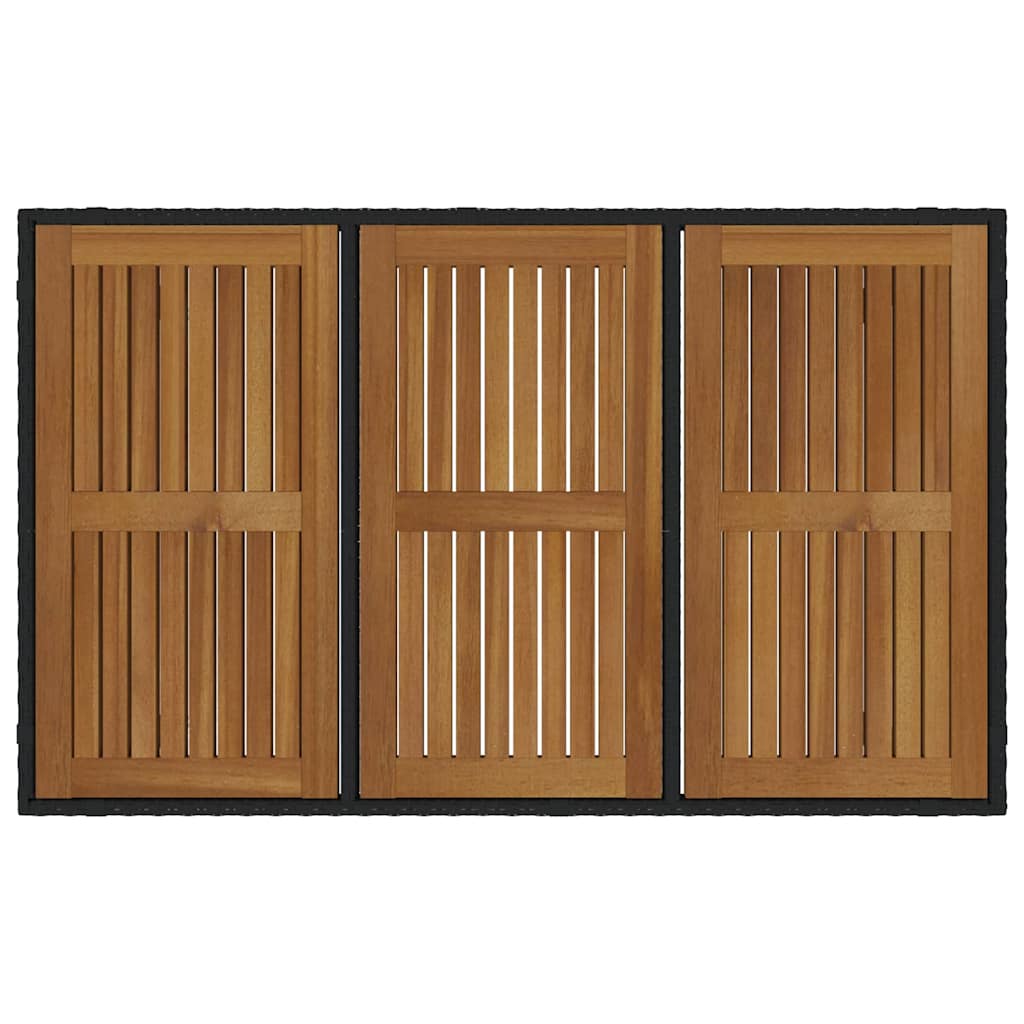 Set da Pranzo per Giardino 5 pz Nero e Marrone polyrattan