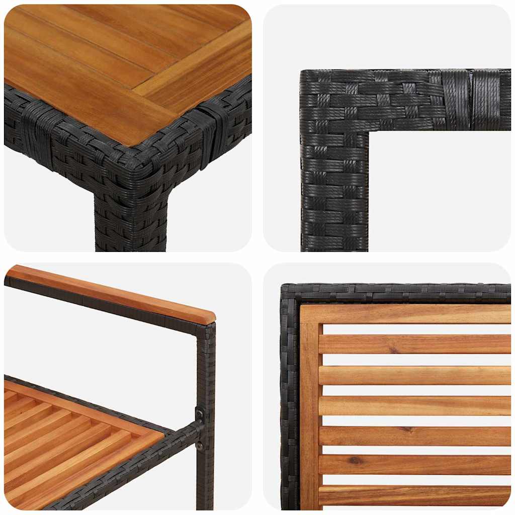 Set da Pranzo per Giardino 5 pz Nero e Marrone polyrattan