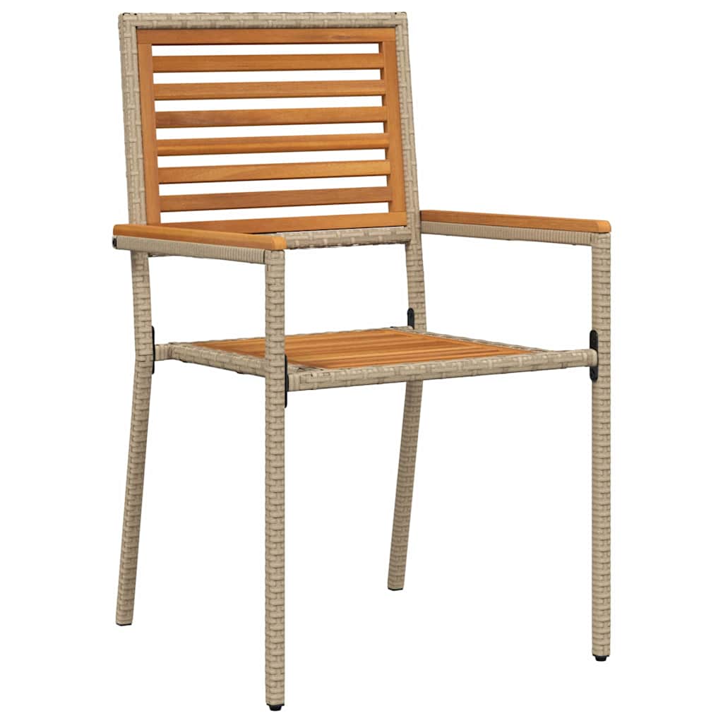 Set da Pranzo per Giardino 5 pz Beige Legno di Acacia Massello