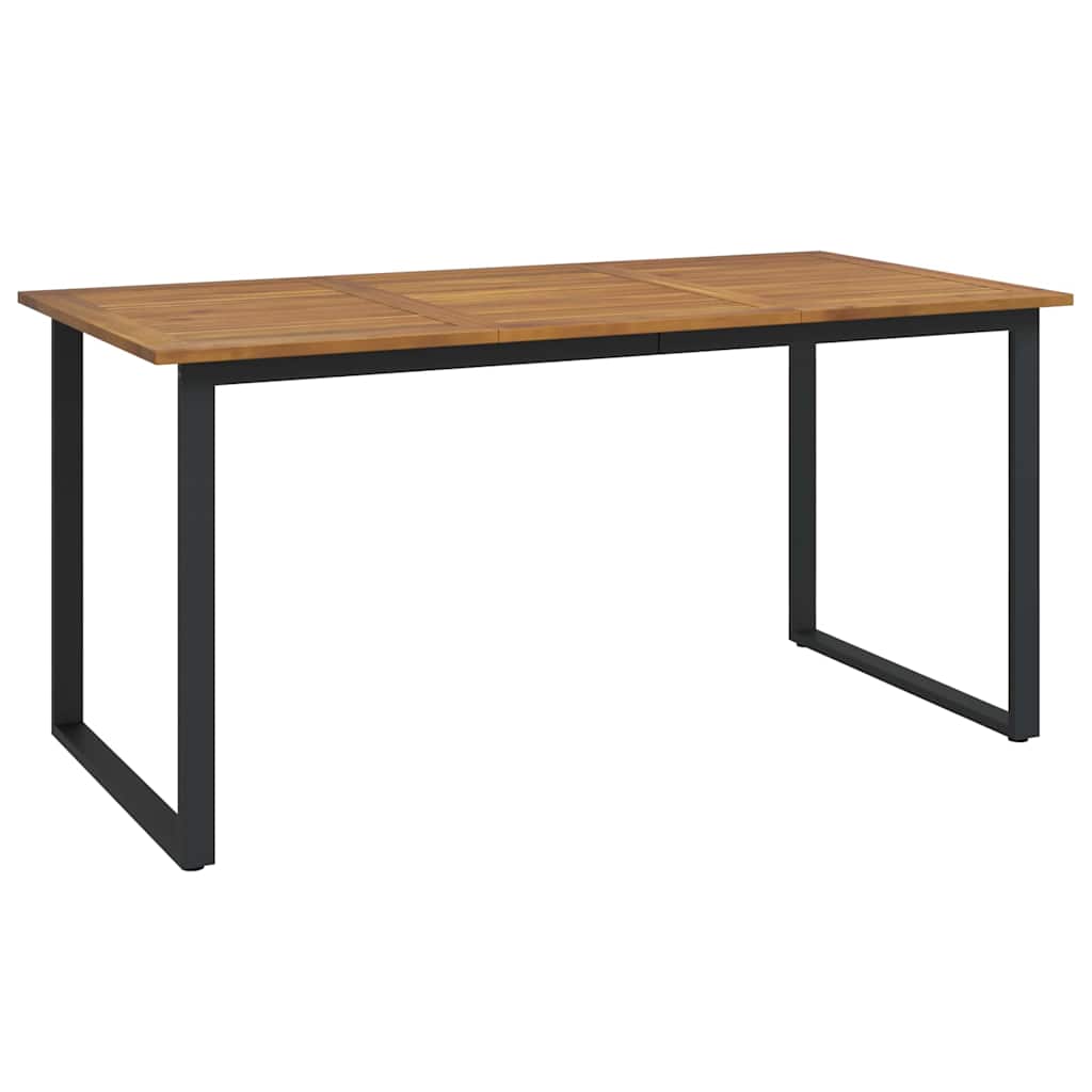 Set da Pranzo per Giardino 5 pz Beige Legno di Acacia Massello