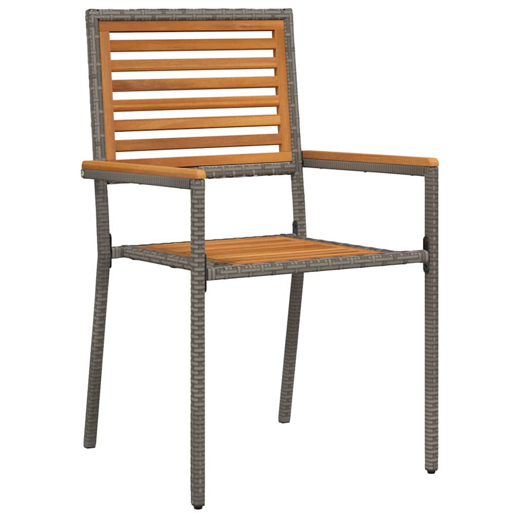 Set da Pranzo per Giardino 5 pz Grigio e Marrone polyrattan