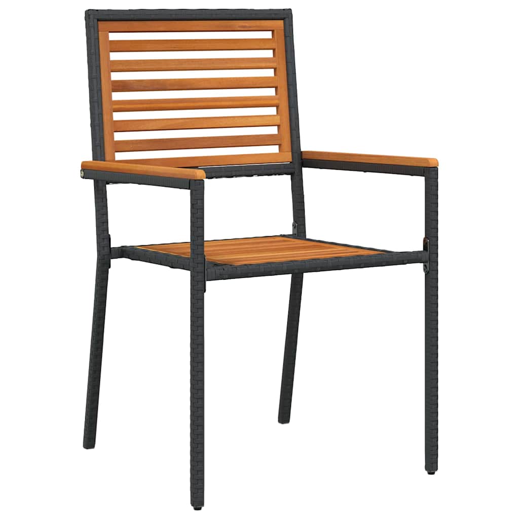 Set da Pranzo per Giardino 5 pz Nero e Marrone polyrattan