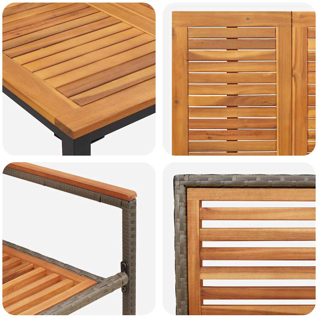 Set da Pranzo per Giardino 5 pz Grigio e Marrone polyrattan