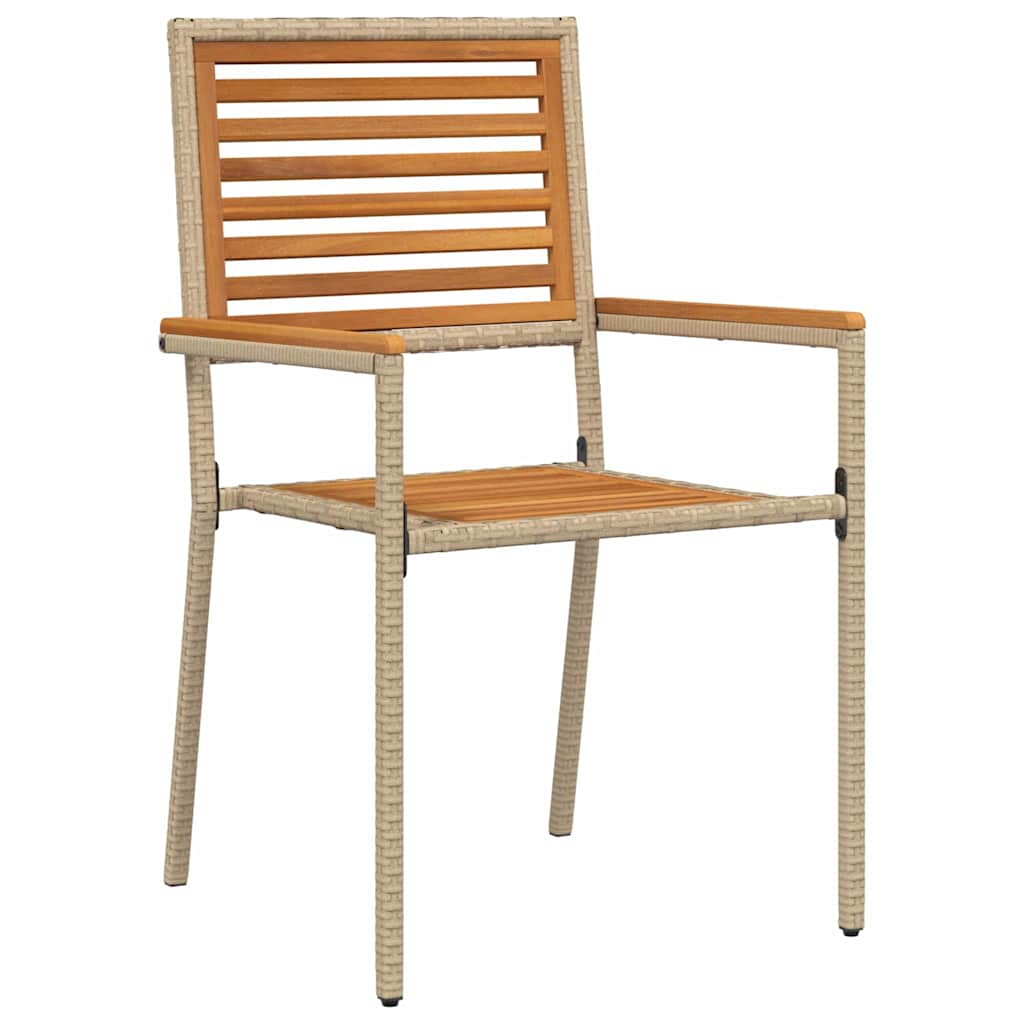 Set da Pranzo per Giardino 4 pz Beige e Marrone polyrattan