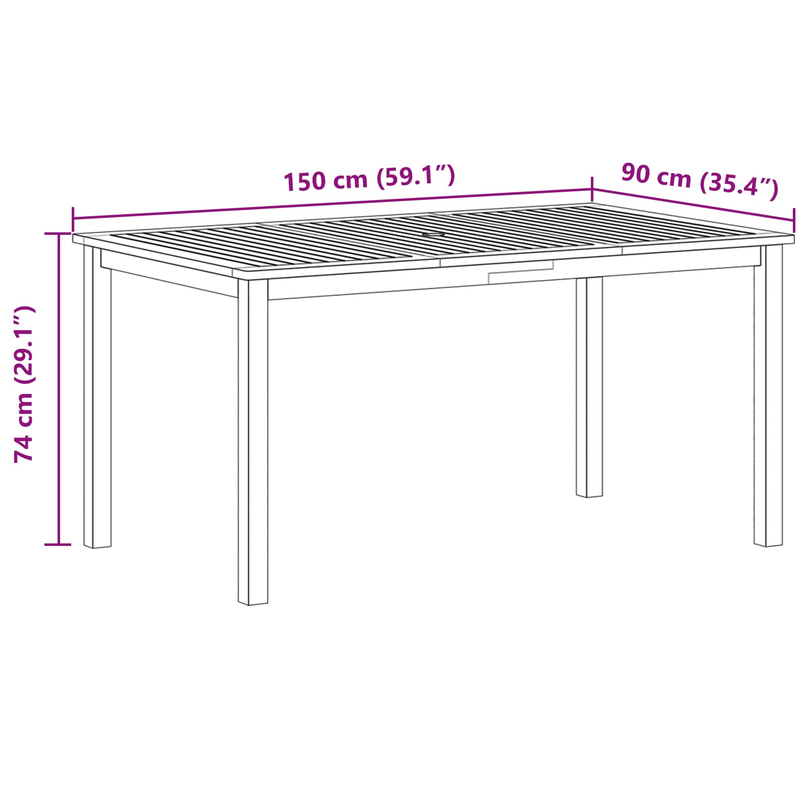 Set da Pranzo per Giardino 5 pz Grigio Legno di Acacia Massello