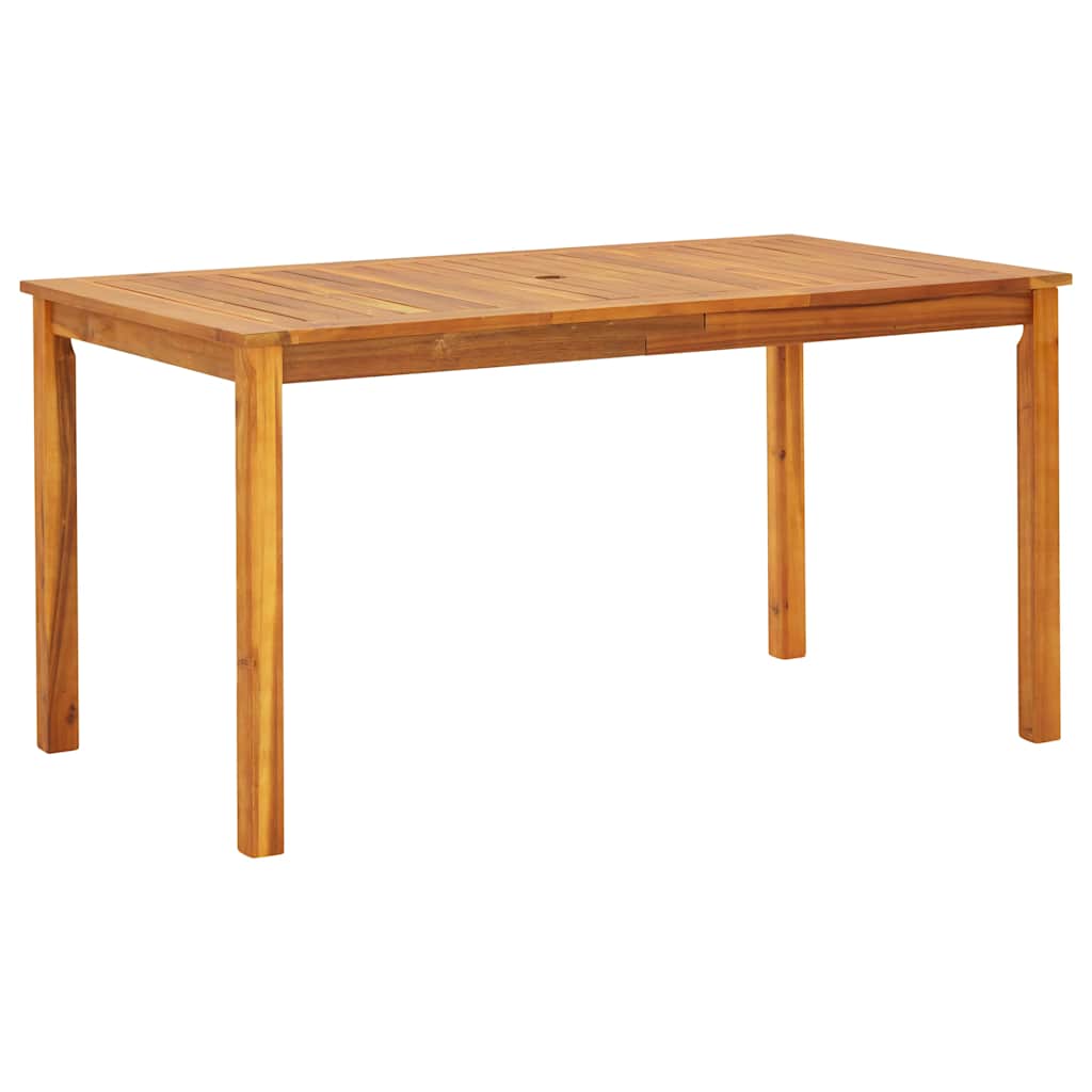 Set da Pranzo per Giardino 5 pz Nero Legno di Acacia Massello