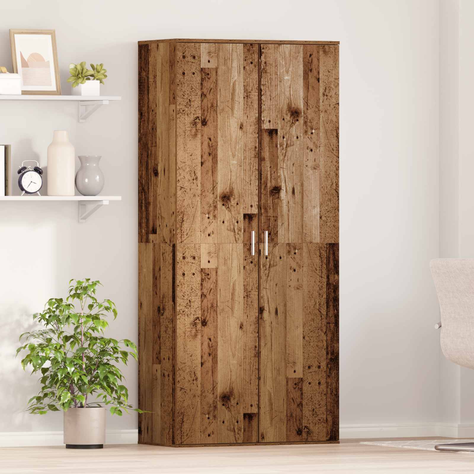 Credenza 80 x 39 x 178 cm Legno ingegnerizzato Legno antico