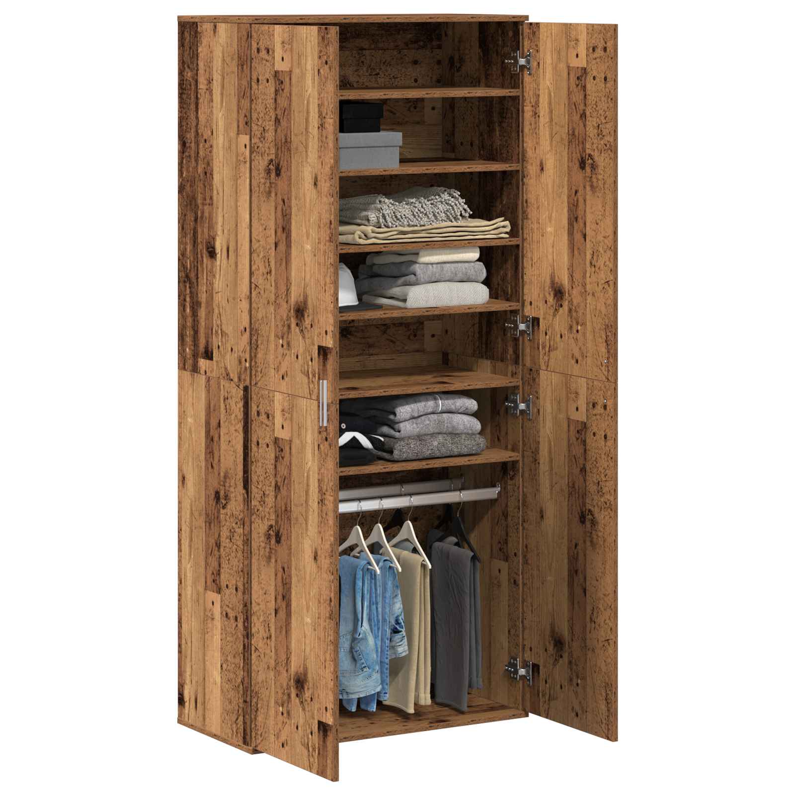 Credenza 80 x 39 x 178 cm Legno ingegnerizzato Legno antico