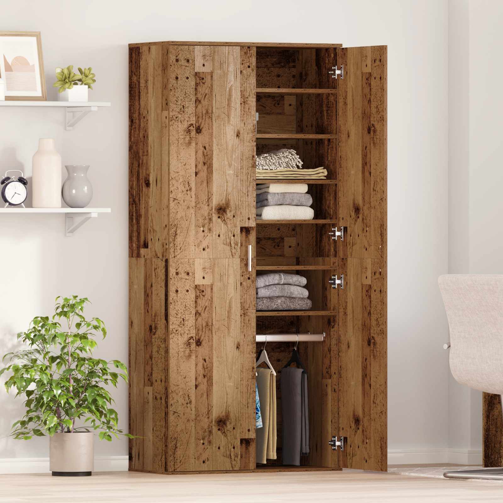 Credenza 80 x 39 x 178 cm Legno ingegnerizzato Legno antico