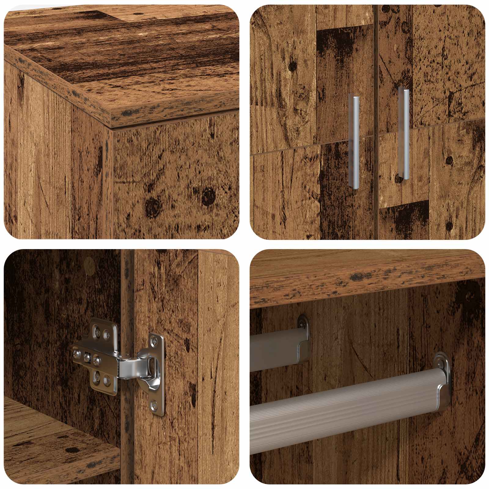 Credenza 80 x 39 x 178 cm Legno ingegnerizzato Legno antico