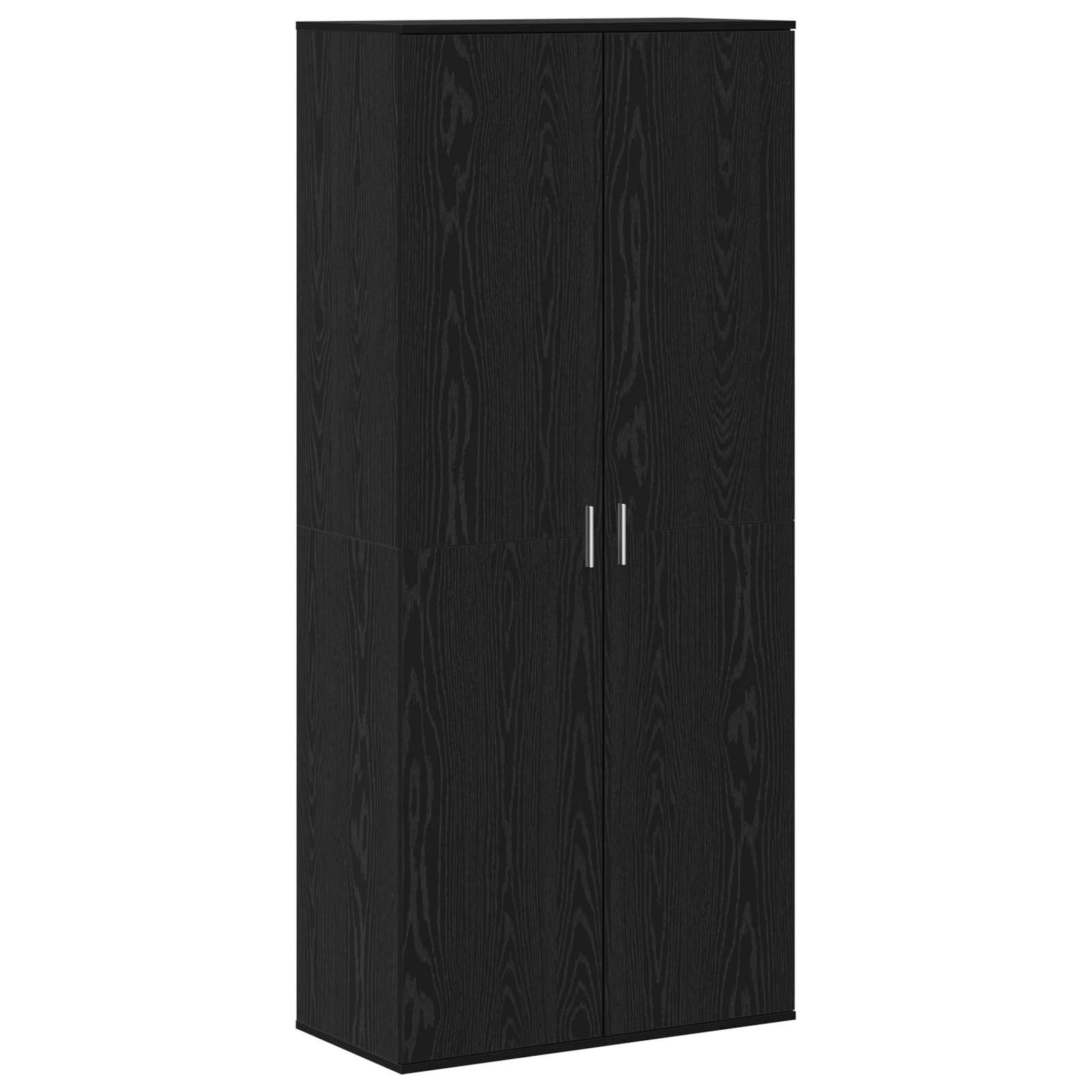 Credenza 80 x 39 x 178 cm Legno ingegnerizzato Rovere Nero
