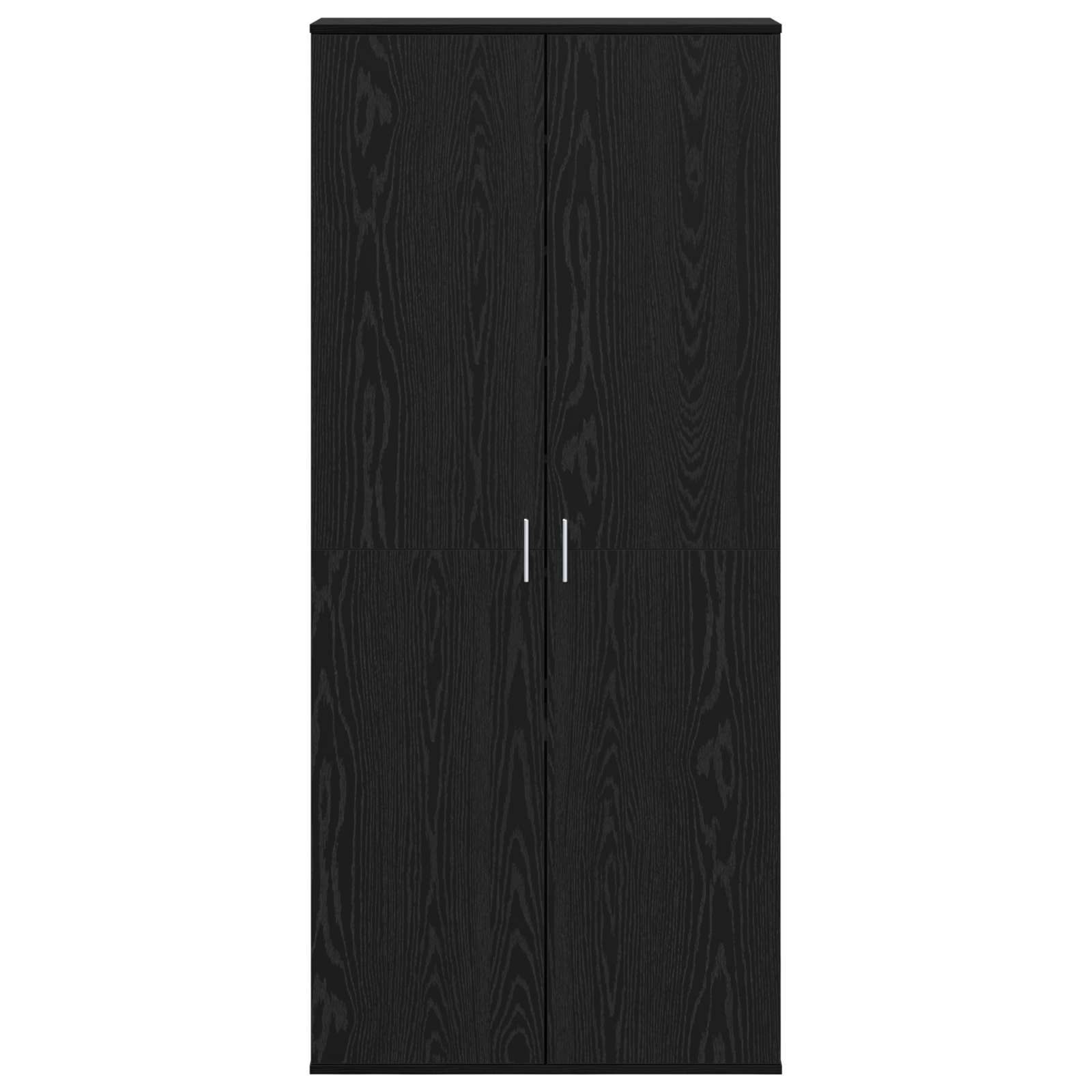 Credenza 80 x 39 x 178 cm Legno ingegnerizzato Rovere Nero