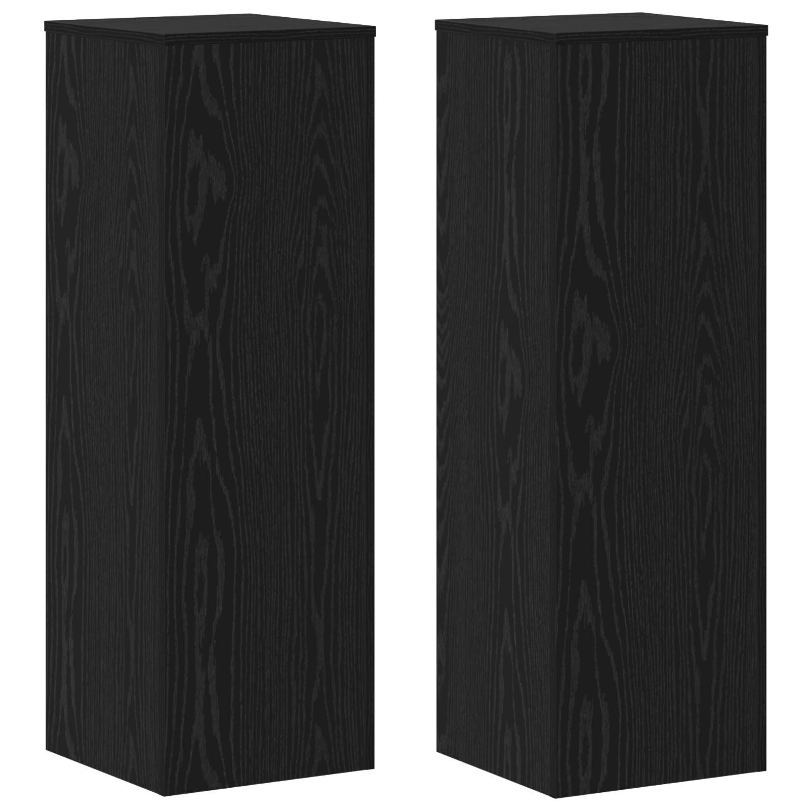 Supporto per piante 2 pz Rovere Nero 33 x 33 x 100 cm