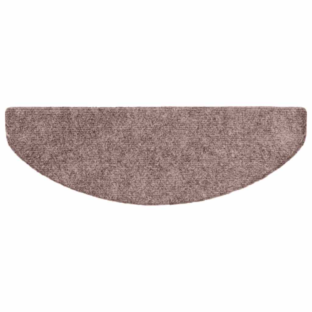 Tappetini per scale autoadesivi 20 pz 65x21x4 cm Marrone Chiaro semicircolari grandi