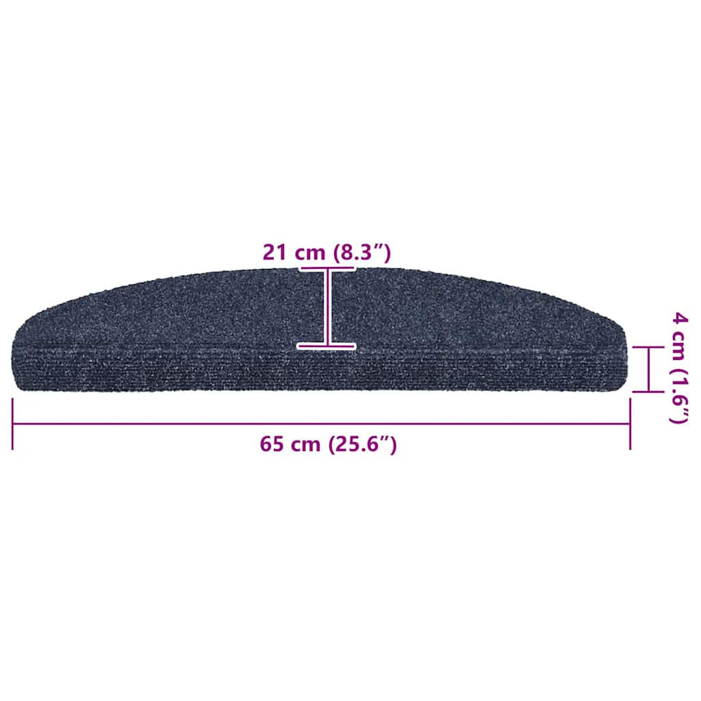 Tappetini per scale autoadesivi 20 pz 65x21x4 cm blu semicircolari grandi