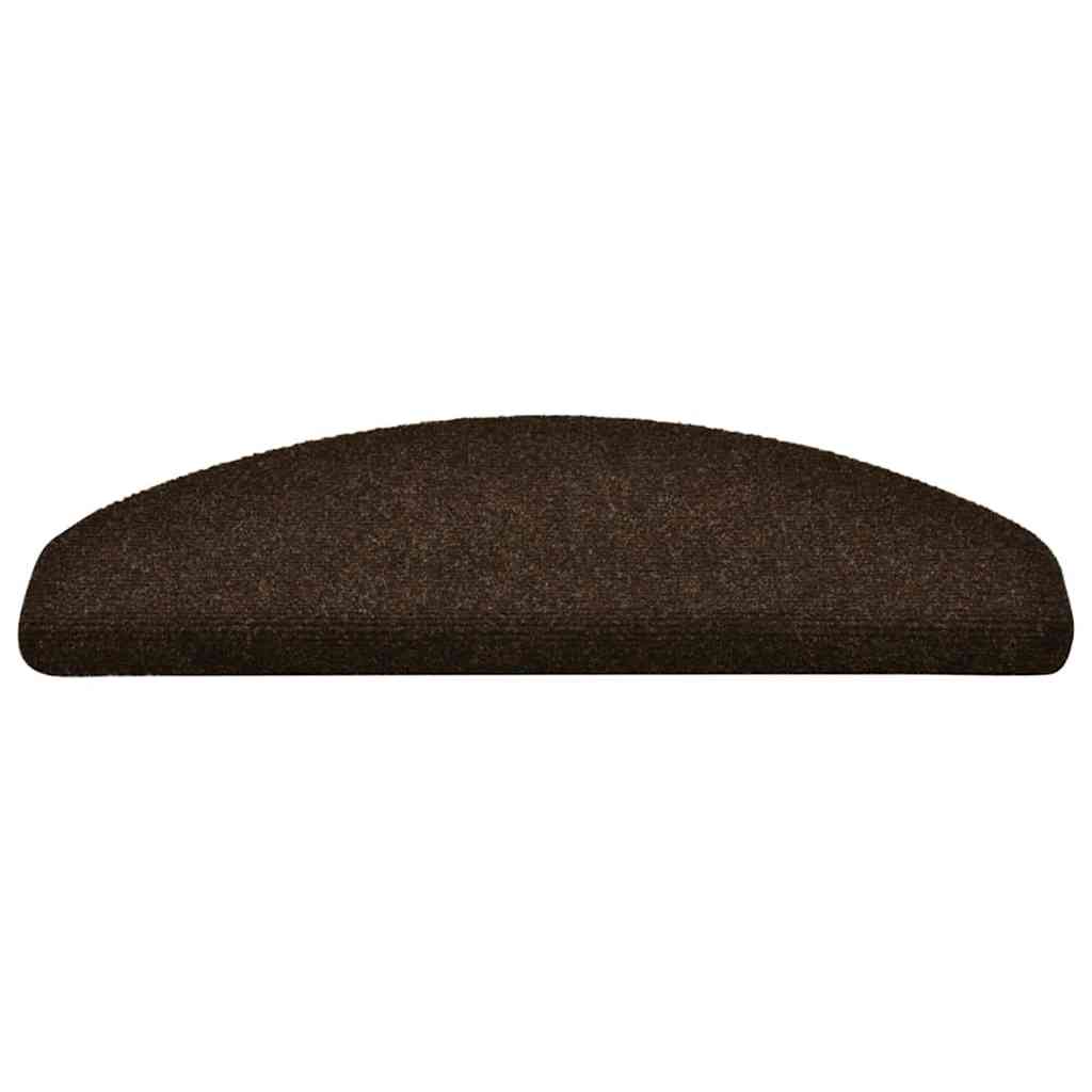 Tappetini per scale autoadesivi 20 pz 65x21x4 cm marrone semicircolari grandi