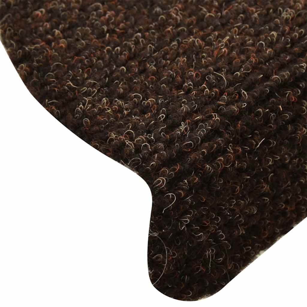 Tappetini per scale autoadesivi 20 pz 65x21x4 cm marrone semicircolari grandi