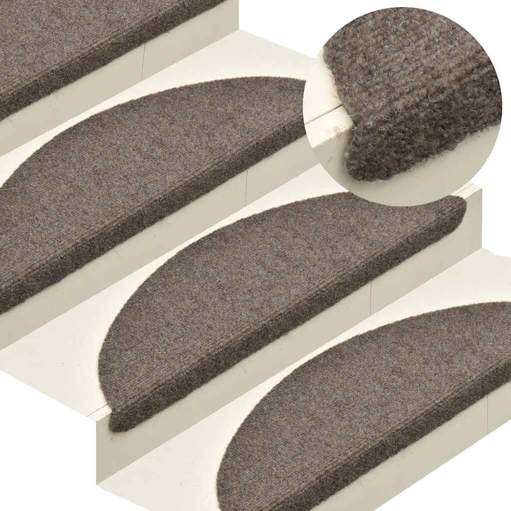 Tappetini per scale autoadesivi 20 pz 65x21x4 cm beige semicircolari grandi