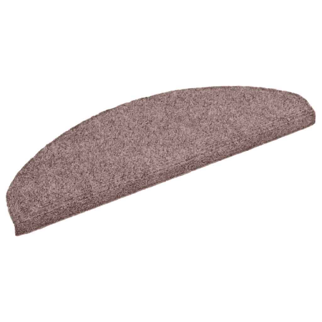 Tappetini per scale autoadesivi 30 pz 65x21x4 cm Marrone Chiaro semicircolari grandi