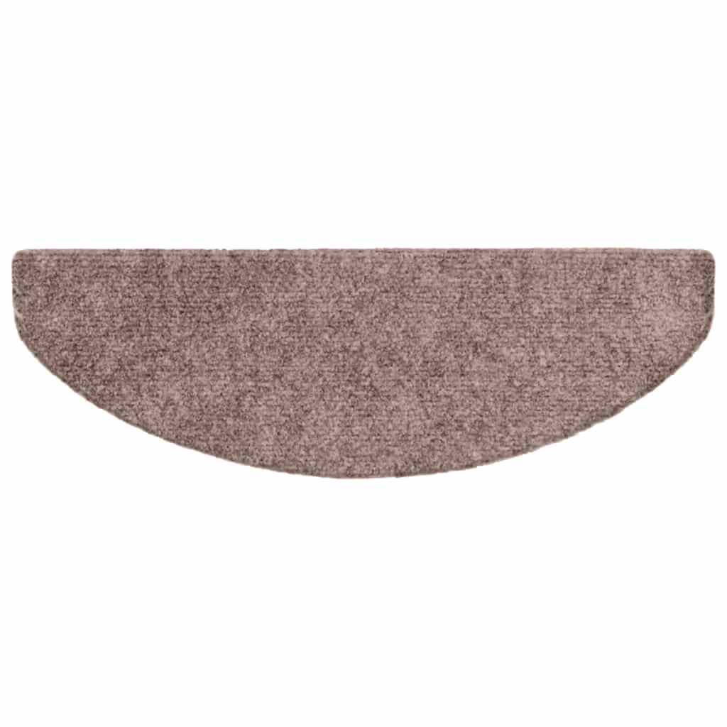 Tappetini per scale autoadesivi 30 pz 65x21x4 cm Marrone Chiaro semicircolari grandi