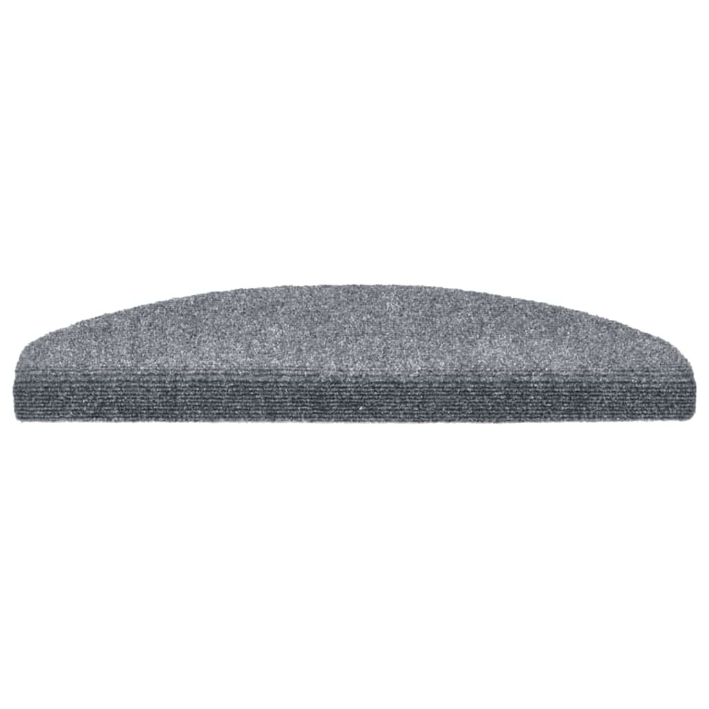 Tappetini per scale autoadesivi 30 pz 65x21x4 cm Grigio chiaro Semicircolari Grandi