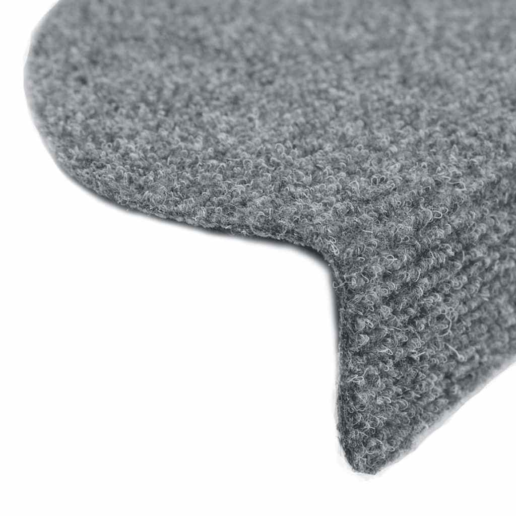 Tappetini per scale autoadesivi 30 pz 65x21x4 cm Grigio chiaro Semicircolari Grandi