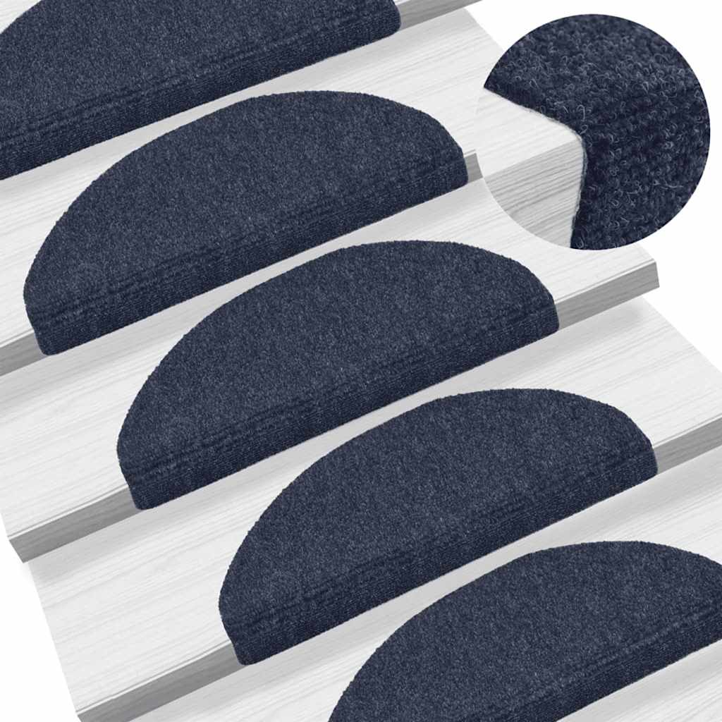 Tappetini per scale autoadesivi 30 pz 65x21x4 cm blu semicircolari grandi
