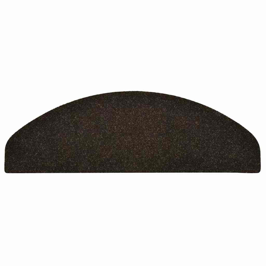 Tappetini per scale autoadesivi 30 pz 65x21x4 cm marrone scuro semicircolari grandi