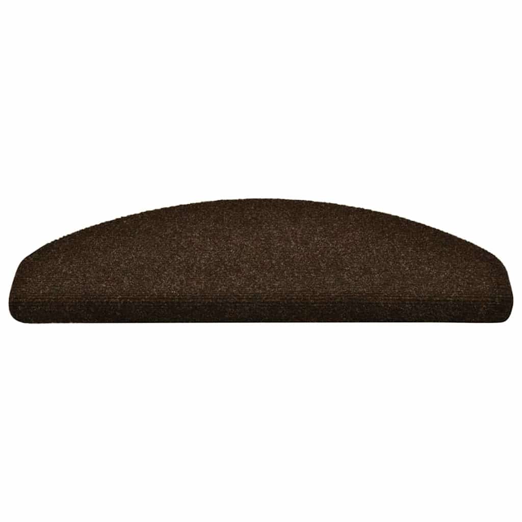 Tappetini per scale autoadesivi 30 pz 65x21x4 cm marrone semicircolari grandi