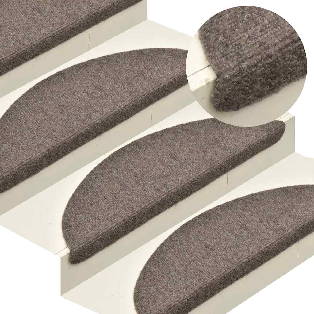Tappetini per scale autoadesivi 30 pz 65x21x4 cm beige semicircolari grandi