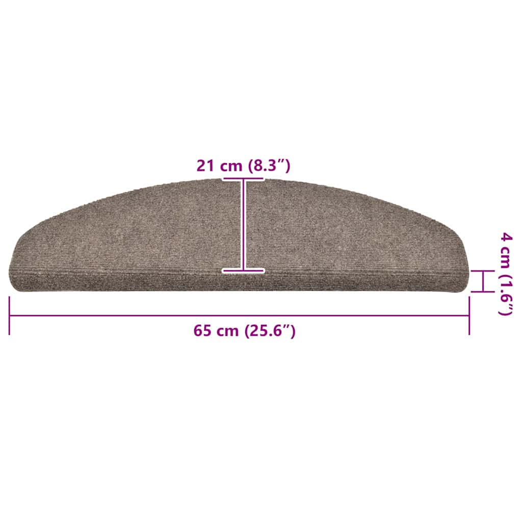 Tappetini per scale autoadesivi 30 pz 65x21x4 cm beige semicircolari grandi