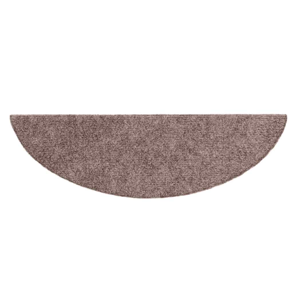 Tappetini per scale autoadesivi 20 pz 56x17x3 cm Marrone Chiaro Semicircolari