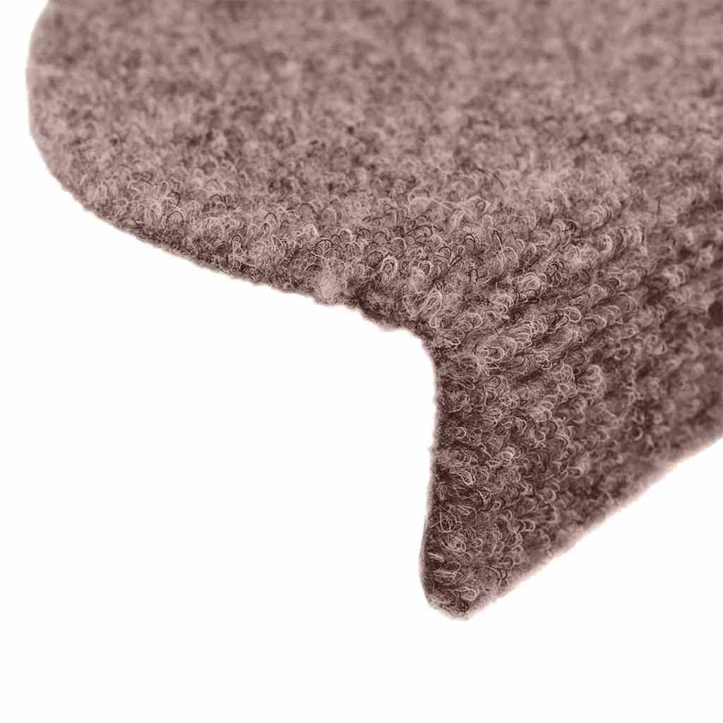 Tappetini per scale autoadesivi 20 pz 56x17x3 cm Marrone Chiaro Semicircolari