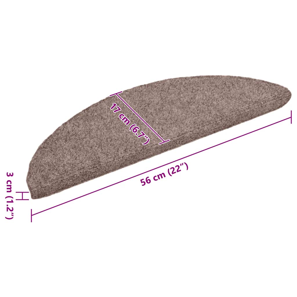 Tappetini per scale autoadesivi 20 pz 56x17x3 cm Marrone Chiaro Semicircolari