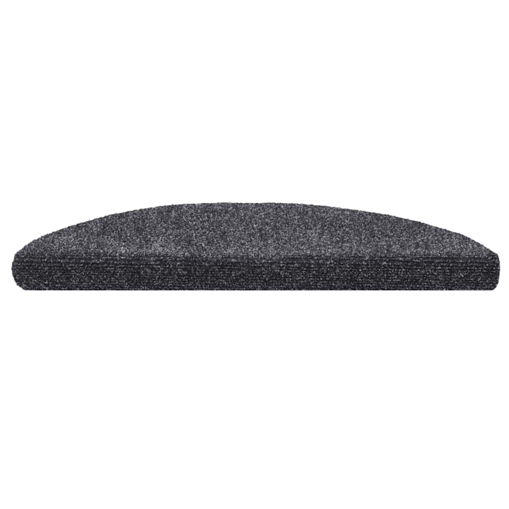 Tappetini per scale autoadesivi 20 pz 56x17x3 cm Grigio scuro semicircolari