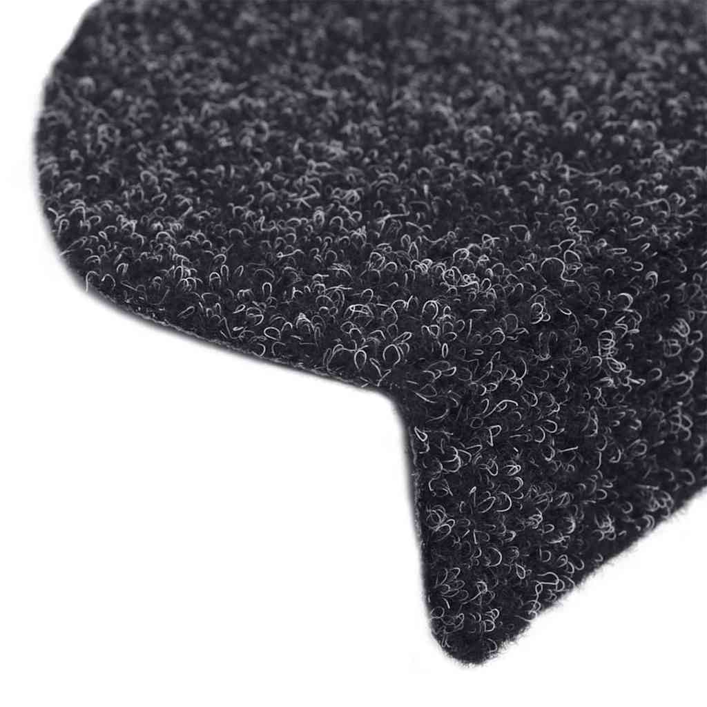 Tappetini per scale autoadesivi 20 pz 56x17x3 cm neri semicircolari