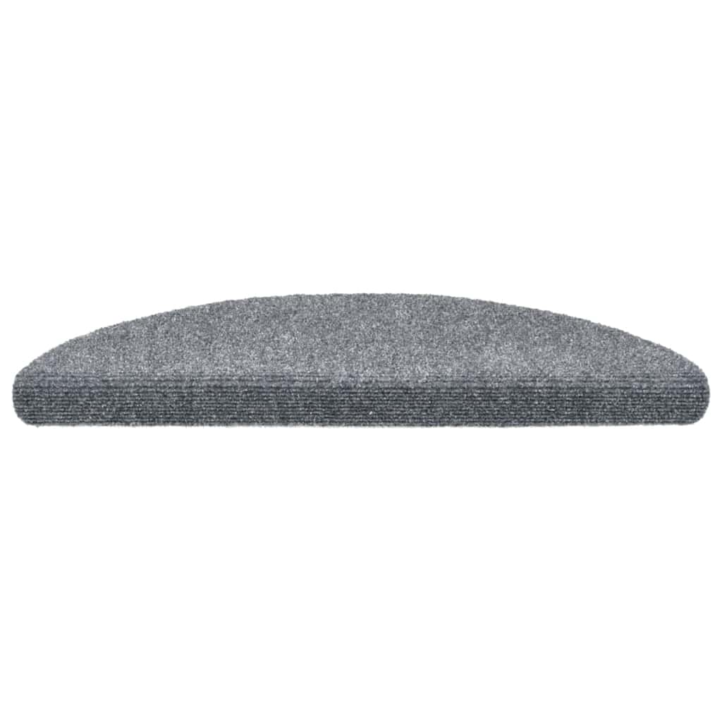 Tappetini per scale autoadesivi 20 pz 56x17x3 cm Grigio chiaro semicircolari