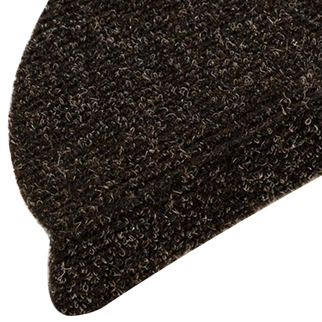 Tappetini per scale autoadesivi 20 pz 56x17x3 cm marrone scuro semicircolari