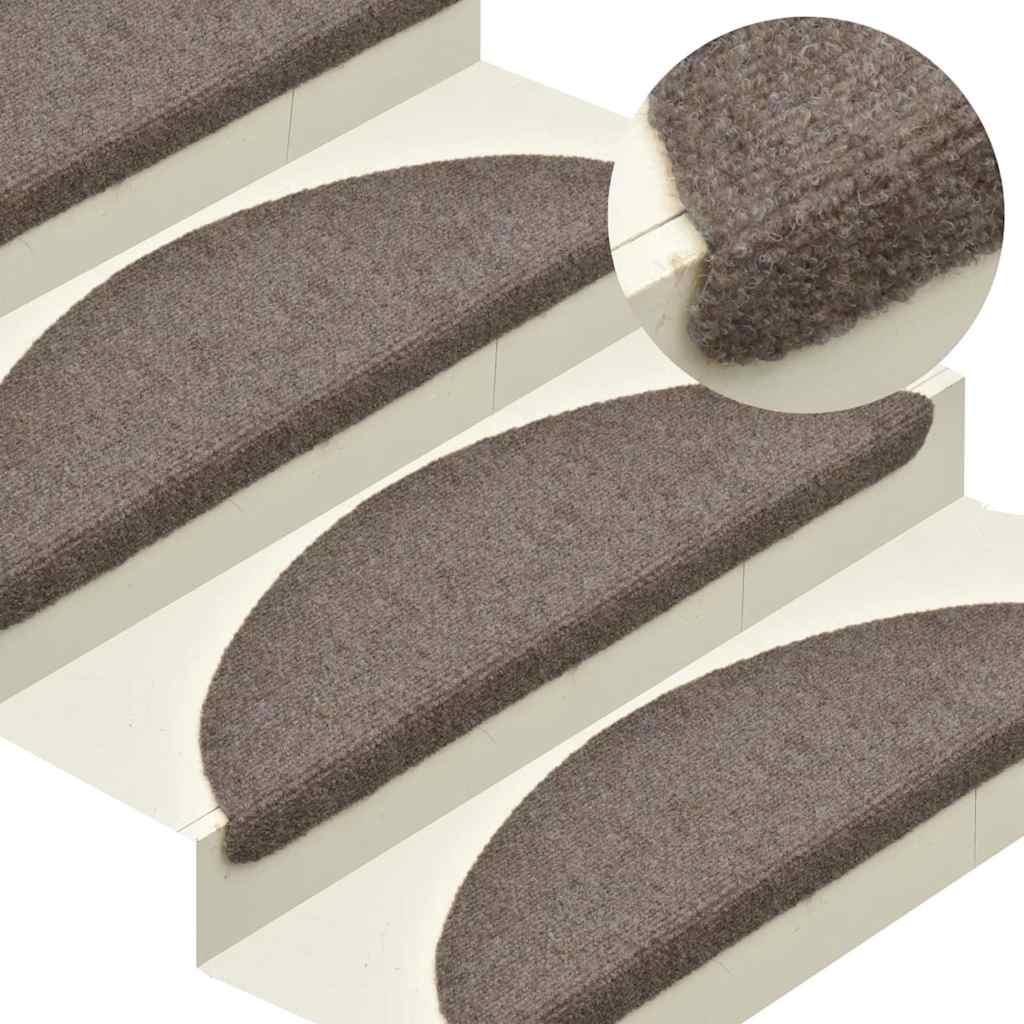 Tappetini per scale autoadesivi 20 pz 56x17x3 cm beige semicircolari