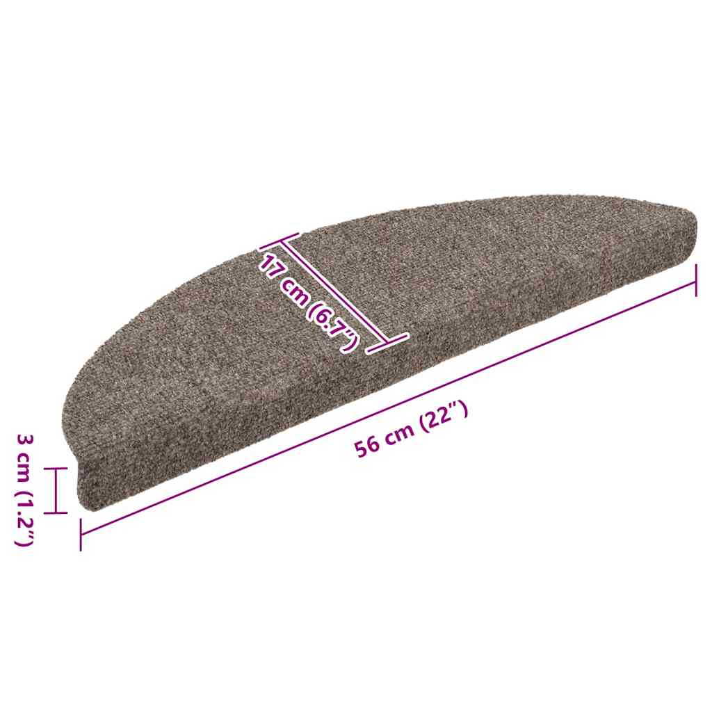 Tappetini per scale autoadesivi 20 pz 56x17x3 cm beige semicircolari