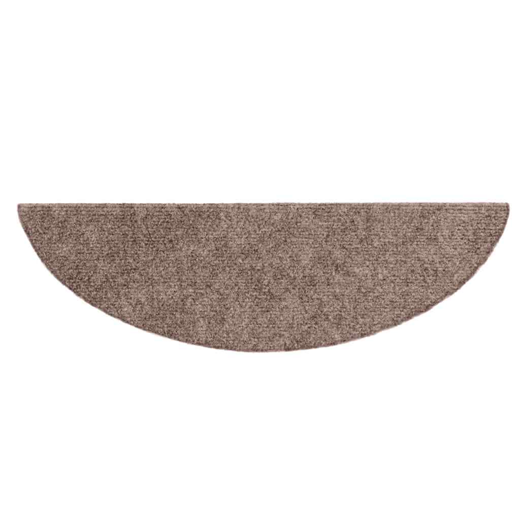 Tappetini per scale autoadesivi 30 pz 56x17x3 cm Marrone Chiaro semicircolari