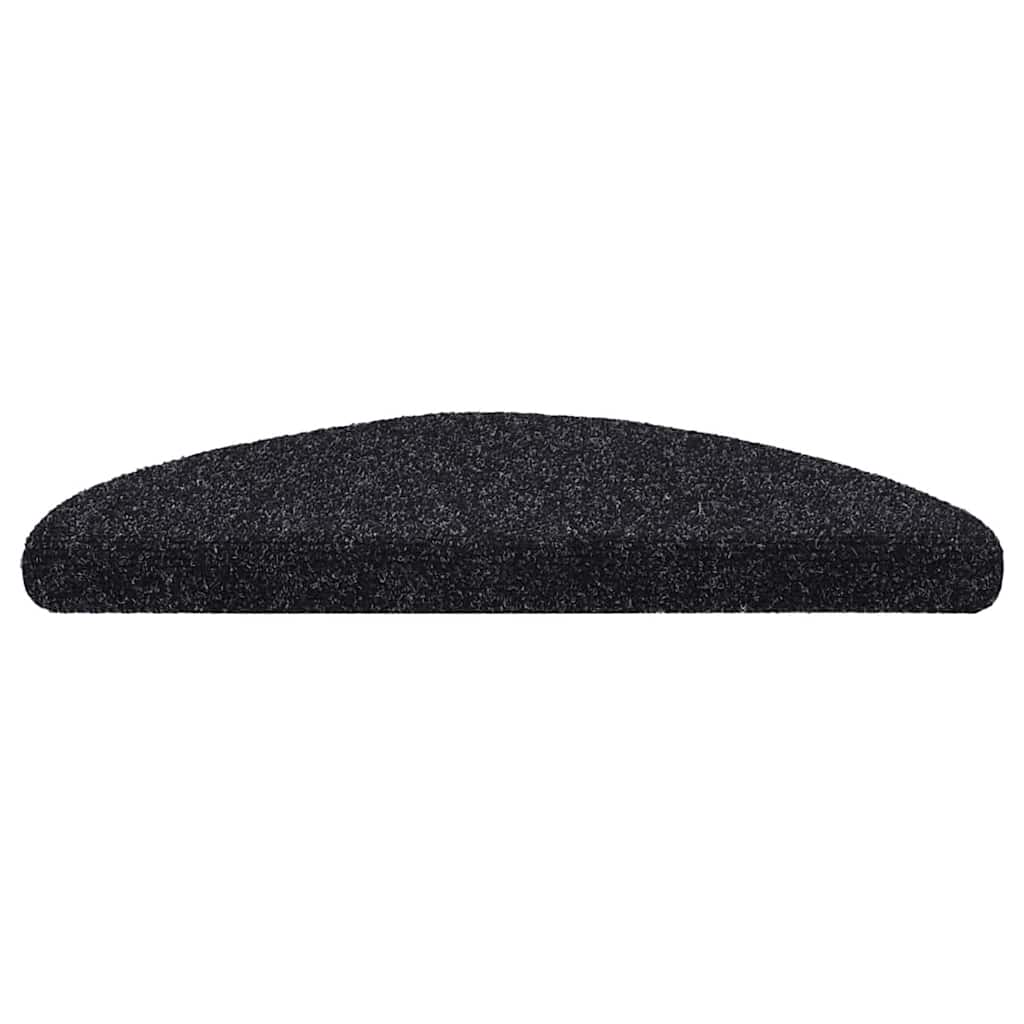 Tappetini per scale autoadesivi 30 pz 56x17x3 cm neri semicircolari