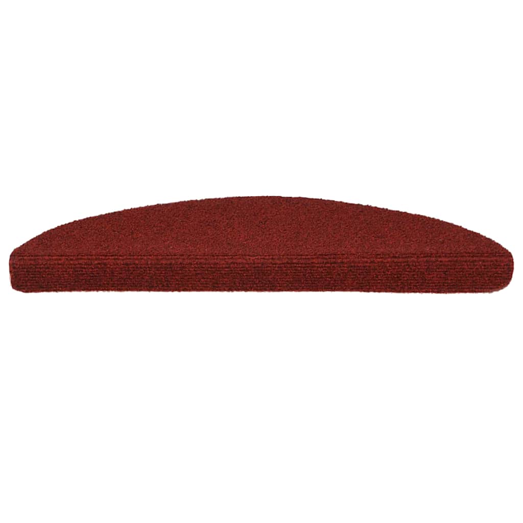 Tappetini per scale autoadesivi 30 pz 56x17x3 cm Bordeaux Rosso Semicircolari
